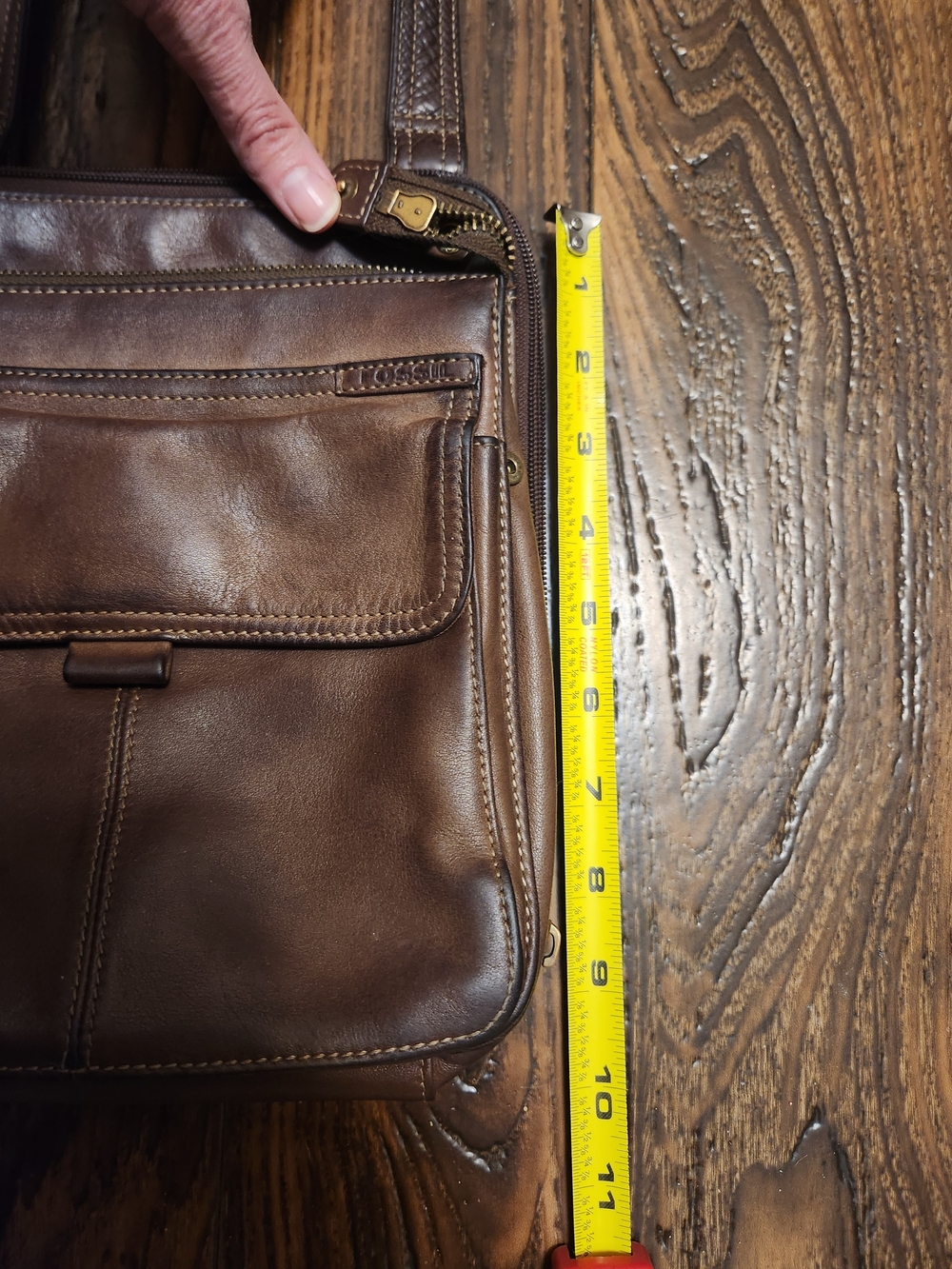 Vintage Fossil Dark Brown Leather Multi-Pocket Crossbody Organizer Bag NICE! - Picture 9 of 16